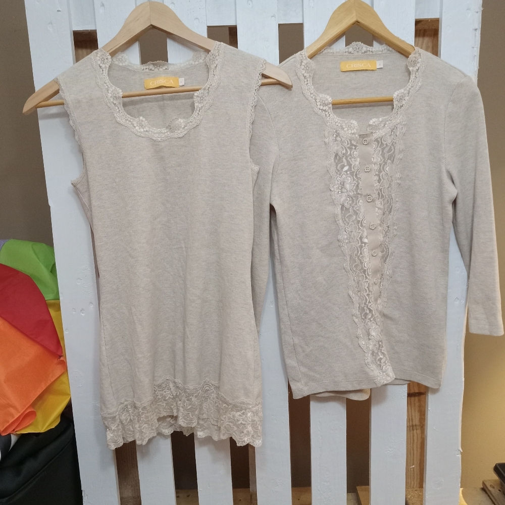 CRISCA tank and cardigan set